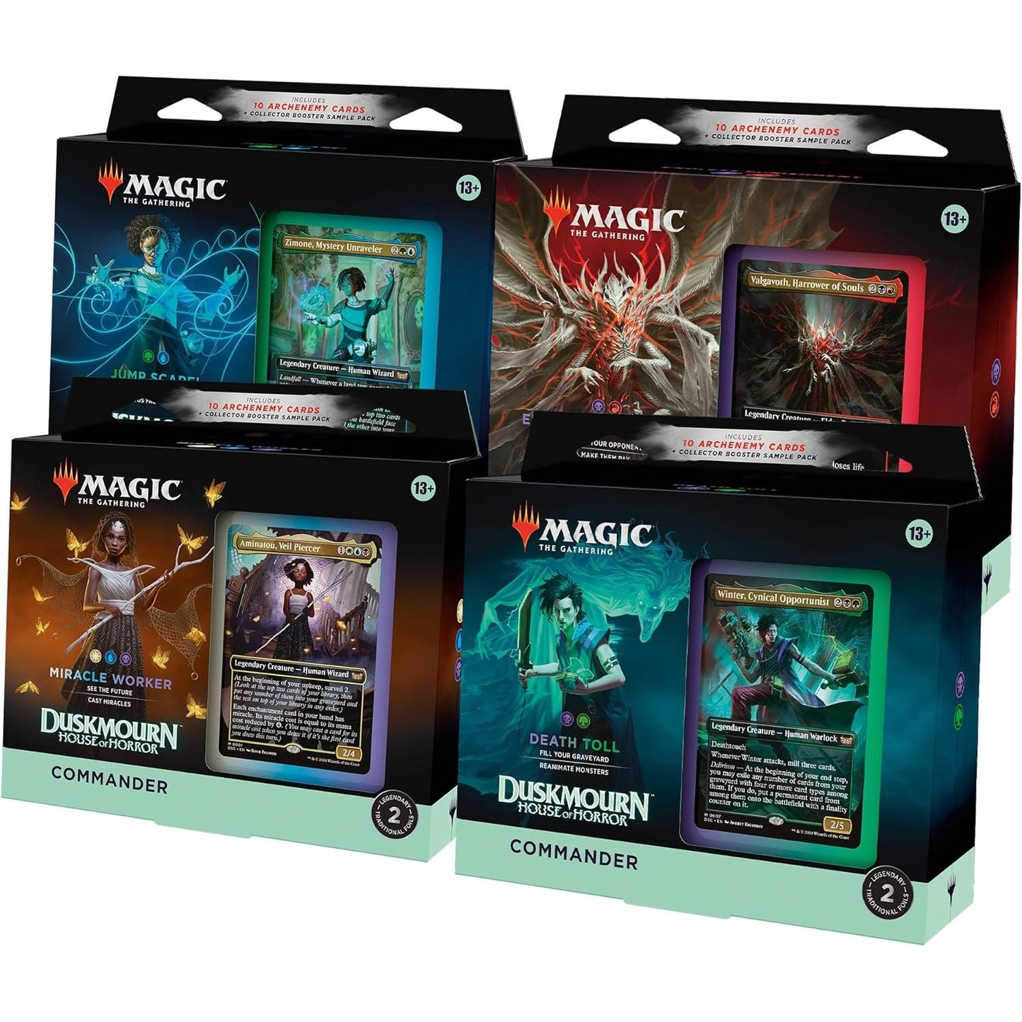 Magic: The Gathering TCG: Duskmourn: House of Horrors Commander Deck Bundle - 4 Decks