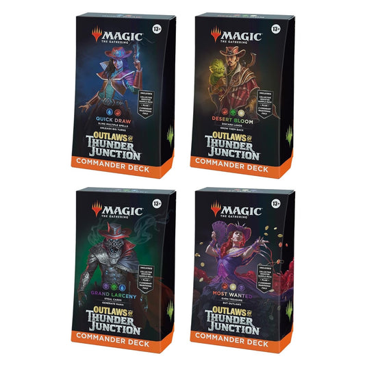 Magic: The Gathering TCG: Outlaws of Thunder Junction Commander Deck Bundle (All 4 Decks)